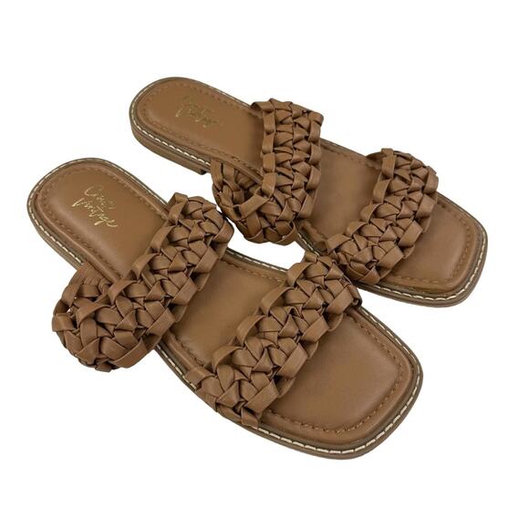 Crown Vintage - Oleya Flat Braided Sandals in Brown - Picture 1 of 3